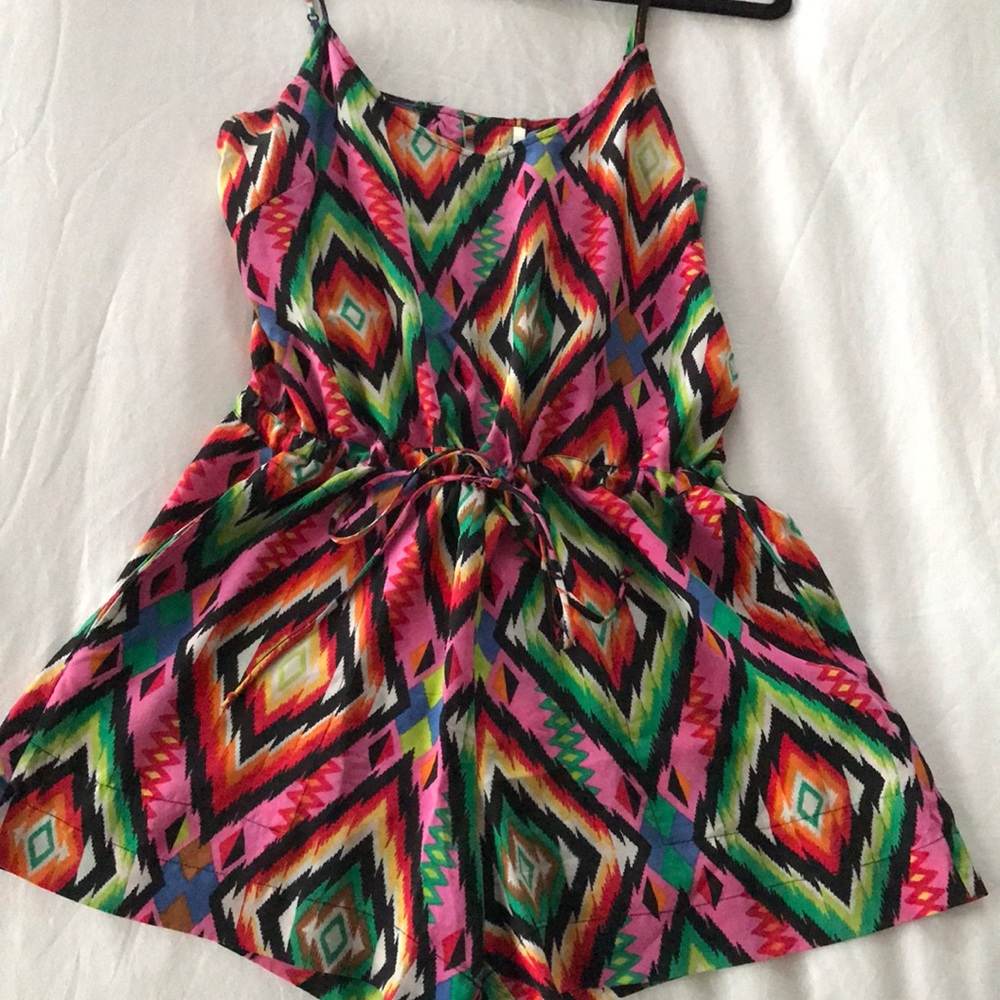 COPY - 12th Street by Cynthia Vincent Aztec Silk Romper